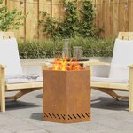 vidaXL Fire Pit Brown 48 x 48 x 51 cm Weathering steel