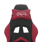 vidaXL Chaise de jeu pivotante repose-pied Noir bordeaux Similicuir