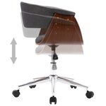 vidaXL Chaise pivotante à manger Gris Bois courbé et tissu