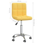 vidaXL Chaise pivotante de bureau Jaune moutarde Tissu