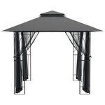 vidaXL Belvédère avec parois latérales anthracite 300x300x270 cm acier