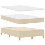 vidaXL Lit Box Spring avec Matelas et LED Crème 120x200 cm Tissu
