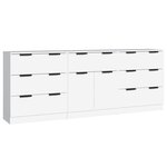 vidaXL Buffets 3 Pièces Blanc Bois d'ingénierie