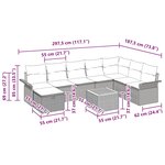 vidaXL Ensemble de Canapé de Jardin 9 Pièces avec Coussins Noir Poly Rattan