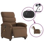 vidaXL Fauteuil inclinable de massage électrique marron tissu