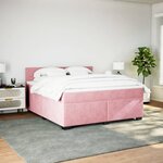 vidaXL Sommier à lattes de lit avec matelas Rose 180x200 cm Velours