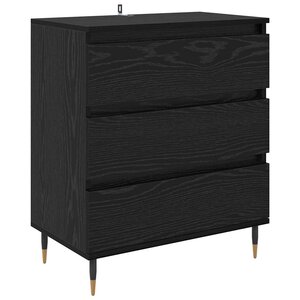 vidaXL Buffet avec tiroir Chêne noir 60 x 35 x 70 cm Bois d'ingénierie