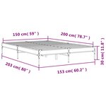 vidaXL Cadre de lit sonoma gris 150x200 cm bois d'ingénierie et métal