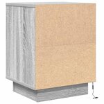 VidaXL Table de chevet avec lumières LED sonoma gris 38x34x50 cm