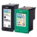 Pack de 2 cartouches d'encre authentiques HP 350/351XL Noir et couleurs - programme SECOND