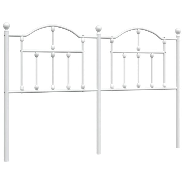 vidaXL Tête de lit métal blanc 150 cm