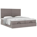 VidaXL Cadre de lit ottoman avec matelas taupe 180x200 cm tissu