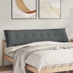 vidaXL Coussin de Dos Gris foncé 200 x 19 x 50 cm tissu