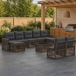 vidaXL Ensemble de canapé de jardin 10 pc Gris et Gris foncé polyrotin