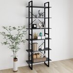 vidaXL Armoire haute Gris 80x30x210 cm Bois de pin solide