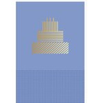 Carte D'anniversaire Gâteau Bleu - Bougie En Or - A Message - Pour Homme Et Femme - 11 5 X 17 Cm - Draeger paris