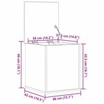 Boîte de rangement vidaXL en chêne fait main 40x42x46 cm en bois d'ingénierie