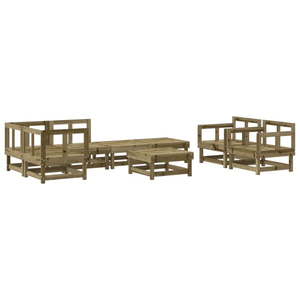 vidaXL Salon de jardin 8 Pièces bois de pin imprégné
