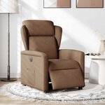 vidaXL Fauteuil inclinable électrique Marron Tissu