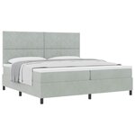 vidaXL Lit à ressorts avec matelas Gris clair 200 x 200 cm tissu