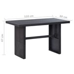 vidaXL Table de jardin Noir 110x60x74 cm Résine tressée