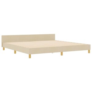 vidaXL Cadre de lit avec tête de lit Crème 200 x 200 cm tissu