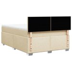 vidaXL Sommier à lattes de lit avec matelas Crème 140x200 cm Tissu