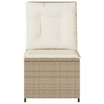 vidaXL Canapé inclinable de jardin avec coussins beige résine tressée
