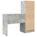 vidaXL Bureau avec rangement en bois d'ingénierie gris béton