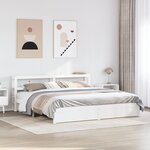 vidaXL Cadre de lit avec tête de lit sans matelas blanc 200x200 cm