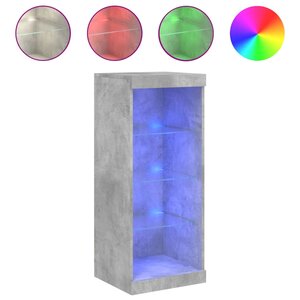 vidaXL Buffet avec lumières LED gris béton 41x37x100 cm