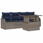 vidaXL Ensemble de canapé de jardin 5 pc Gris polyrotin