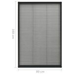 vidaXL Moustiquaire plissée pour fenêtre Aluminium Anthracite 80x160cm