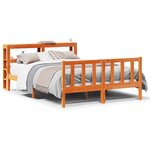 vidaXL Cadre de lit et tête de lit cire marron 140x200 cm bois de pin