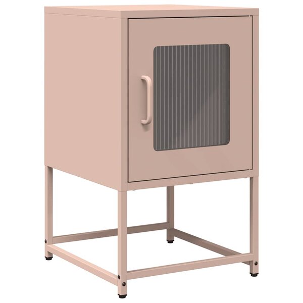 vidaXL Table de chevet rose 36x39x60 5 cm acier laminé à froid