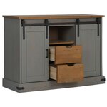 vidaXL Buffet HALDEN 2 portes coulissantes gris 112x40x80 cm