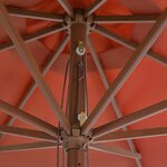 vidaXL Parasol d'extérieur avec mât en bois 350 cm Terre cuite