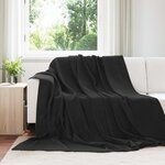 vidaXL Jeté Noir 240 x 270 cm Toison