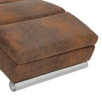 vidaXL Chaise longue Marron Similicuir daim