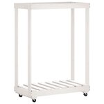 vidaXL Porte-bûches avec roulettes blanc 76 5x40x108cm bois massif pin