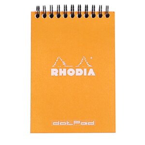 Bloc-Notes à Spirale (Reliure Intégrale) Orange - A6 - Pointillés Dot - 80 Feuilles Détachables