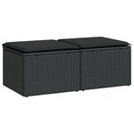 vidaXL Salon de jardin avec coussins 2 Pièces noir résine tressée acacia