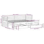 vidaXL Lit de jour et tiroirs sans matelas blanc 90x200 cm bois massif