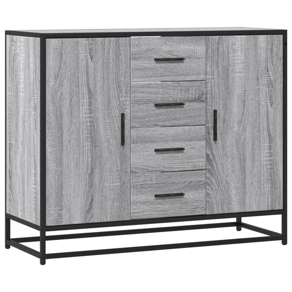 vidaXL Buffet sonoma gris 92x35x76 cm bois d'ingénierie