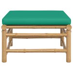 vidaXL Repose-pieds de jardin avec coussin vert bambou