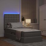 vidaXL Lit de rangement LED avec matelas Taupe 90 x 190 cm Tissu