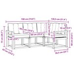 vidaXL Ensemble de canapés d'extérieur 4 pc Gris Naturel et Clair