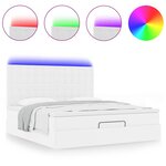vidaXL Cadre de lit ottoman avec matelas blanc 180x200 cm similicuir