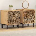 vidaXL Tables de chevet 2 Pièces 40x33x46 cm Bois de manguier solide