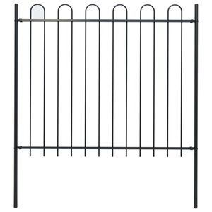 vidaXL Clôture de jardin avec dessus en cerceau Acier 1 7 m Noir